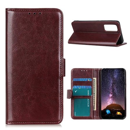 Crazy Horse Wallet Cover for Samsung Galaxy A52 4G/5G & A52s 5G - Brown