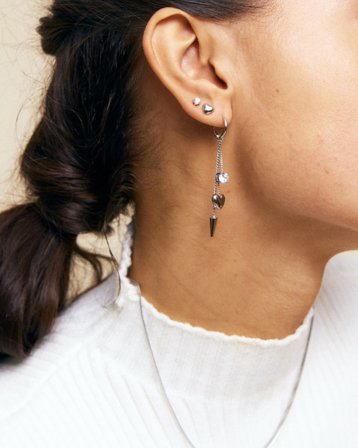 Edblad Peak Hoops Multi Heart Steel Couleur argent Bijoux Fille - Kids Brand Store