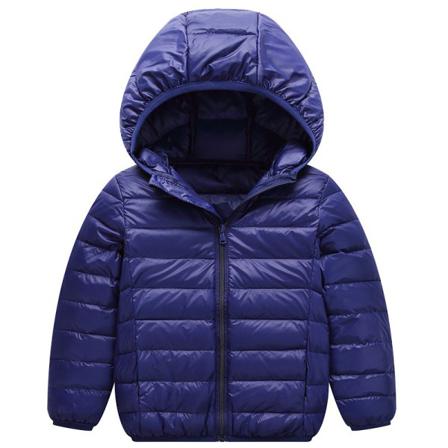 Pojke Hooded Neck Dunjackor Enfärgad Med Fickor Ytterkläder