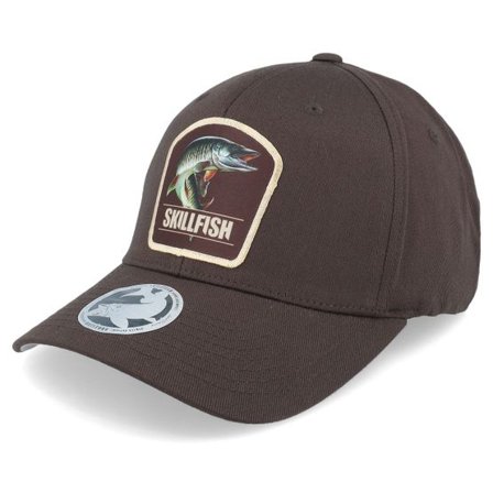 Skillfish - Brun flexfit Keps - Muskellunge Muskie Wooly Combed Brown Flexfit @ Hatstore
