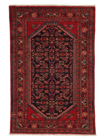 Handgeknüpft Persischer Lillian Teppich 112X159 Dunkelrot/Schwarz