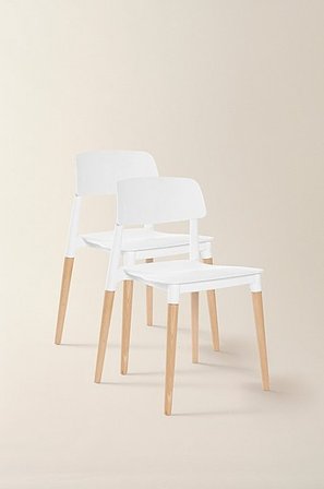 Jotex - Set Van 2 Stoelen Wit Wit - HALMSTAD - Koop Eetkamerstoelen & keukenstoelen bij Jotex