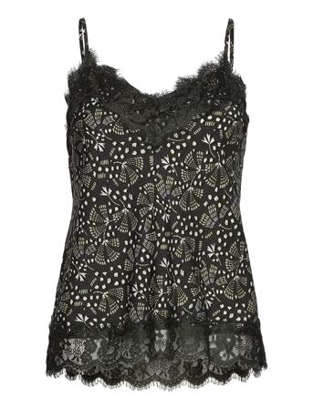 Recycle Polyester Strap Top Blus Ärmlös Grön Rosemunde