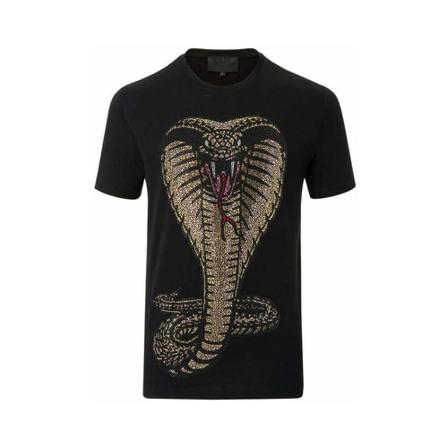 Philipp Plein Snake Round Neck T-Shirt Sort, Herre T-shirts