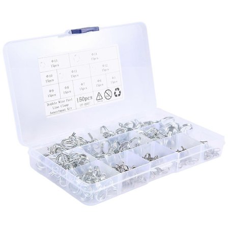 150 stk./sæt rustfri stål fjederclips slangeklemme fastgørelse brændstofslange vandrør luftrør bil Pl