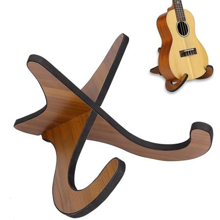 Irrotettava puinen Ukulele-jalusta Taitettava kitarateline Tukeva X-muotoinen runko pehmeällä reunalla ukulelelle, viululle, mandoliinille ja banjolle