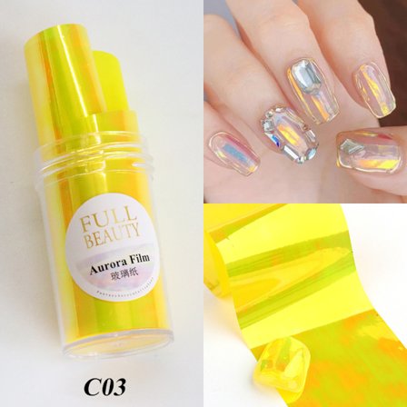 Nageldekorationer för Nail Art Aurora Paper Ins Magic Color Flaska Glaspapper Buttled Aurora paper-C02