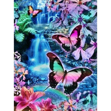 30 x 40 cm, Drømme Sommerfugl Diamant Maleri Diamant Broderi P