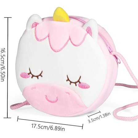 Söt liten flickhandväska axelväska plysch för små flickor liten Cr