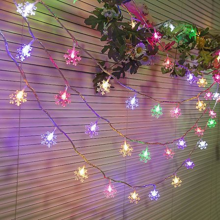 [ 8 tilstande ] Julelys Dekoration, 19,7 Ft 40 Led Snefnug Fe Lyskæde Fjernbetjening Usb Opladning Soveværelse Værelse Have Fest Hjem Jul Tr
