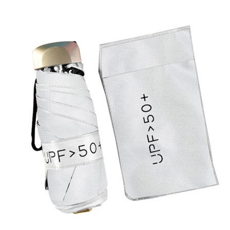 Ny Bærbar Mini Paraply Foldbar Paraply Letvægts Kompakt Rejseparaply 5-Fold Paraply Sol