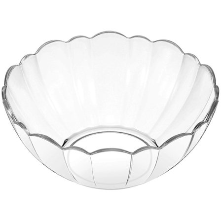 Akryl Rund Klar Salatskål Matservering Lotusboller for Frukt Grønnsak Dessert Snacks (17cm)