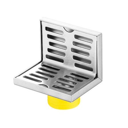 2 stk. L-formet hjørnegulvavløp i rustfritt stål, 10 cm sideavløp, slitesterkt L-formet avløp kompatibelt med 50-rørsvegg, 90 graders horisontal 