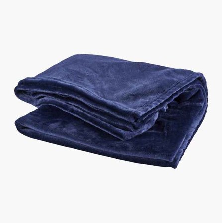 Fleecepläd 130 x 160 cm mörkblå - Biltema