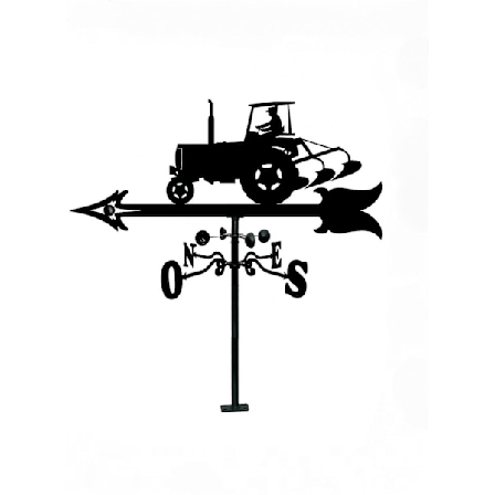 Vindflöjel Traktor Silhuett Tålig Rostfritt Stål Vindriktning Vindflöjel Indikator Mätverktyg för Gård Tak Trädgårdsdekoration Svart