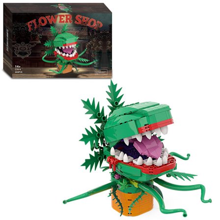 Generisk Audrey II Skräck Pirayablomma Byggklossar Kit för, Little Shop of Horrors Kannibalväxt Montera Byggklossar Leksaker, Födelsedag