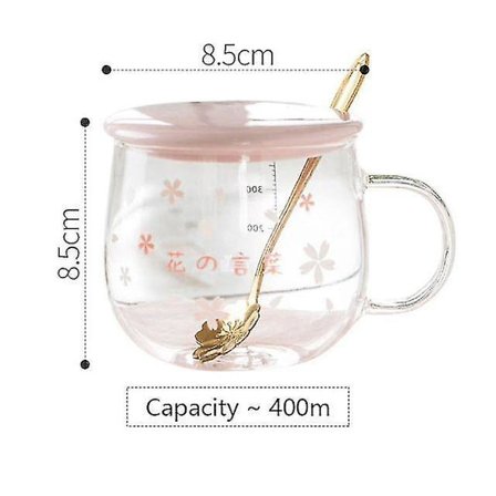 Japanilainen tyyli lasimuki söpö vaaleanpunainen kawaii juoma-astia kuppi