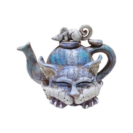 Devil Cat Resin Statue Sopp Kvinner Skulptur Håndverk Art Ornament