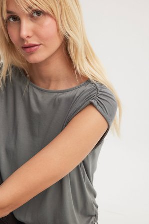 NA-KD Draped Jersey Top - Sommer toppe - Grå - M