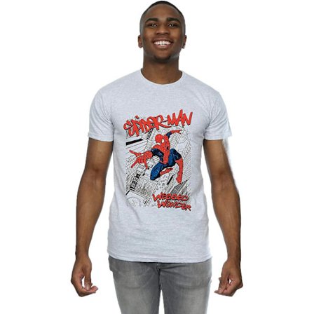 Marvel Spider-man Sketch City T-shirt för män Vuxen S-3xl Txu272