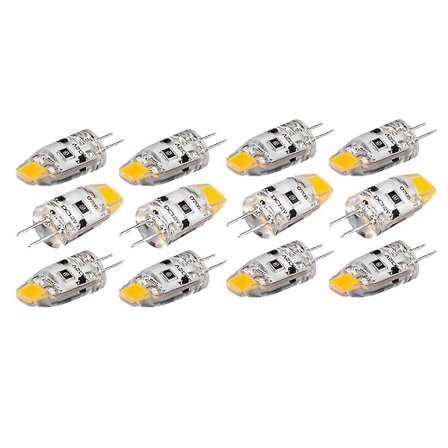 12 st G4 LED-lampa 12V DC dimbar Cob LED G4-lampa 1,5W 360 strålvinkel för att ersätta 15W halogenlampa ( [dB}