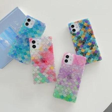 ‘Samsung Galaxy S23 ́ Sjöjungfru fiskfjäll skal pärlemor rektangu Blå one size