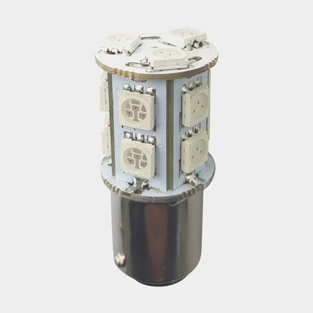 1852 LED-lanternlampa BAY15D Ø19x43mm 10-36Vdc röd, 2 st