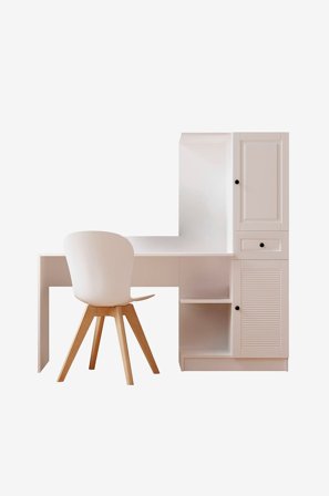 Hanah Home - Arbejdsbord og bogreol Sarah - Hvid - Skriveborde - Fra Homeroom