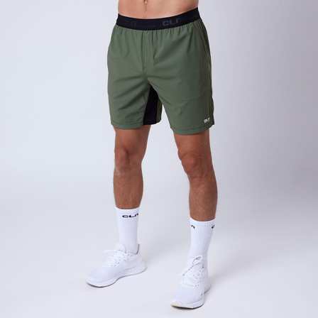 CLN ATHLETICS PR Stretch Shorts, Moss Green
