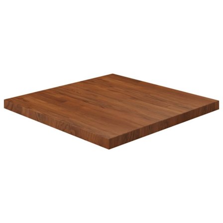 Fyrkantig bordsskiva mörkbrun 70x70x4cm behandlad massiv ek