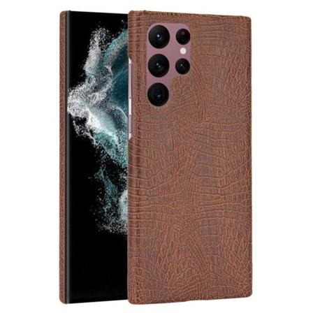 Croco Etui Samsung Galaxy S22 Ultra - Brun Brown