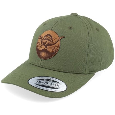 Kiddo Cap - Grön adjustable Keps - Kids Stegosaurus Patch Olive Adjustable @ Hatstore