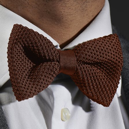 Chocolate Knitted Pre-Tied Bow Tie for Men - Pre-tied bow ties