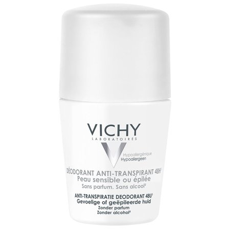 VICHY Deodorante anti -traspirante 48H - Pelle sensibile o depilata 50ml - Deodorante Roll-on