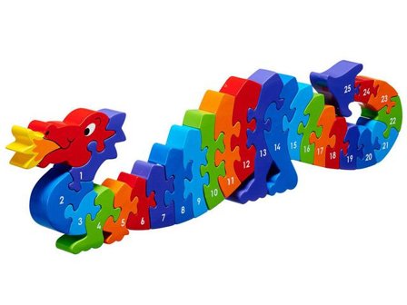 Pussel 1-25 Draken i trä - Lyreco - Skola och förskola - Lekmaterial - Pussel - Askpussel