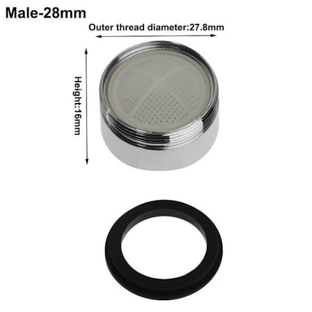 Vannbesparende kran Luftekran Filter MALE-28MM