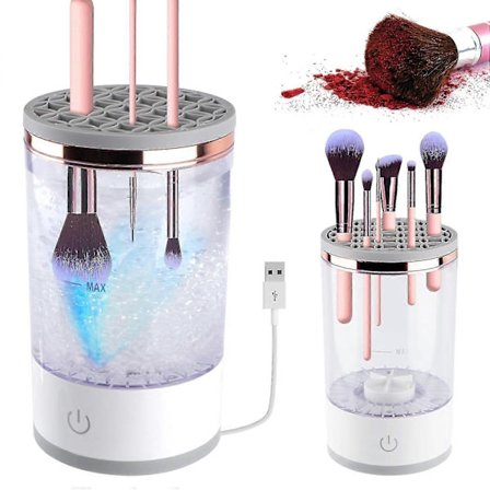 SBSGV Ny makeup børsterenser maskine, med makeup børsterenser måtte, elektrisk Brushly Pro kosmetisk roterende børsterenser, passer til alle 
