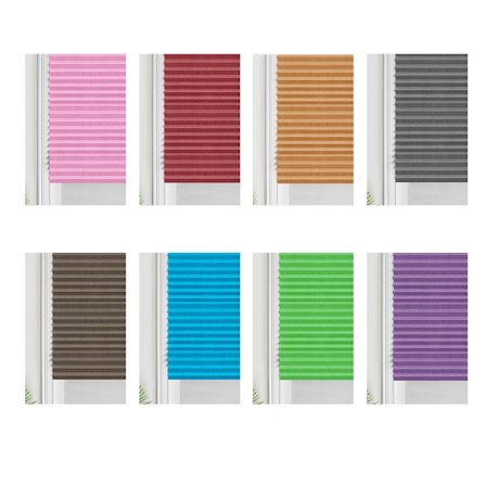 Självhäftande plisségardiner Många storlekar/Färger Enkel montering Vinterträdgård Kaffe