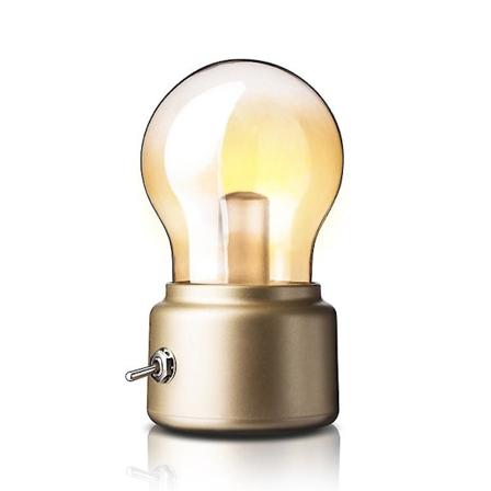 USB-oppladbar retro pærelys (gult lys med gullbunn) [GGL]
