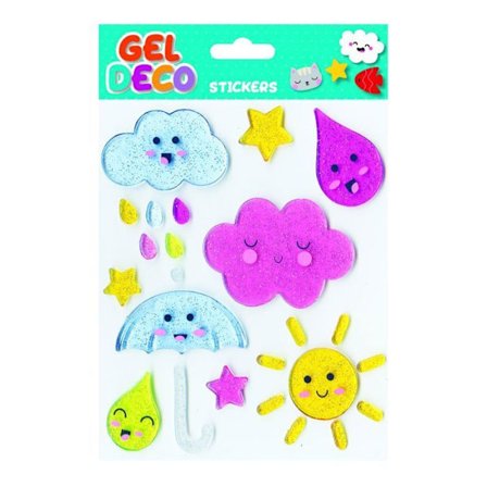 Gel Fönsterdekoration - Väder - Glitter