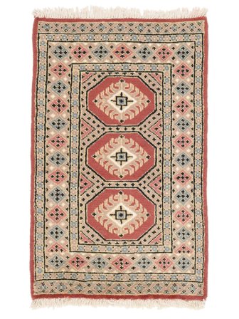 Hand Knotted Pakistan Bokhara 2Ply Rug 62X96 Wool Brown/Orange Small