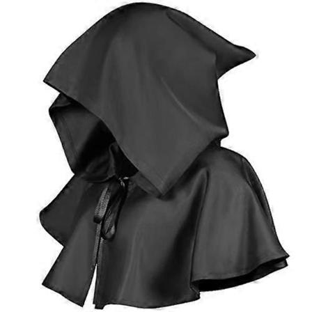 Middelalderhette Halloween-hette Kåpehatt Kåpe Kappe Cosplay Kostymetilbehør for Menn Kvinner Halloween Cosplay Party Kostyme Svart