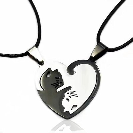 Bedste veninde halskæde til 2 La Lune venskab enhjørning kæde, knust hjerte vedhæng, regnbue splejsning halskæde, yin yang halskæde gave til bedste 