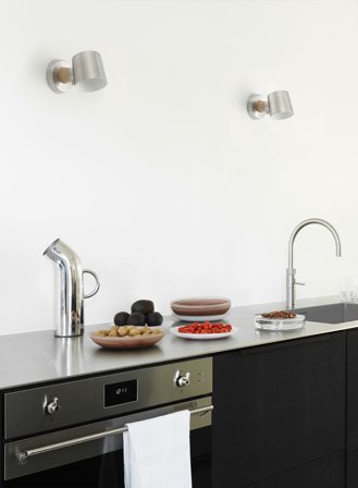 Rise vegglampe u/ledning - børstet stål