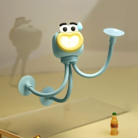 LED-sengelampe, udskiftelige designs, sjov natlampe, med sugekop, blødt lys, gør-det-selv-design, mini-natlampe.