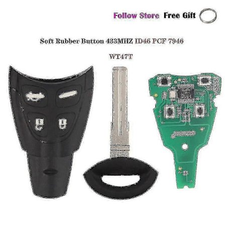 434MHz Smart Fjärrkontroll Bilnyckel Kompatibel Saab 93 95 9-3 9-5 2003-2010 Ltqsaam433tx Id46 Chip Kompatibelt Mjukt Gummikudd Fodral 636_Specialgåva