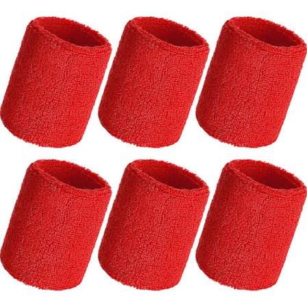 6-delt sæt med armbånd, tennisarmbånd, fodbold basketball armbånd, løbearmbånd, svedbånd