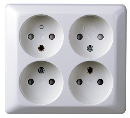 Elko EKO07486 Pistorasia puhtaanvalkoinen, 4-osainen, Kytkimet & pistorasiat