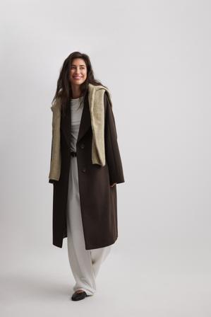 NA-KD Manteau oversize en laine mélangée - Manteaux - Brun - EU 36