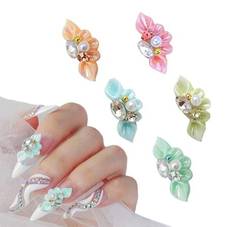 30 st Nail Charms, Resin Flower Nail Charms, Nail Art